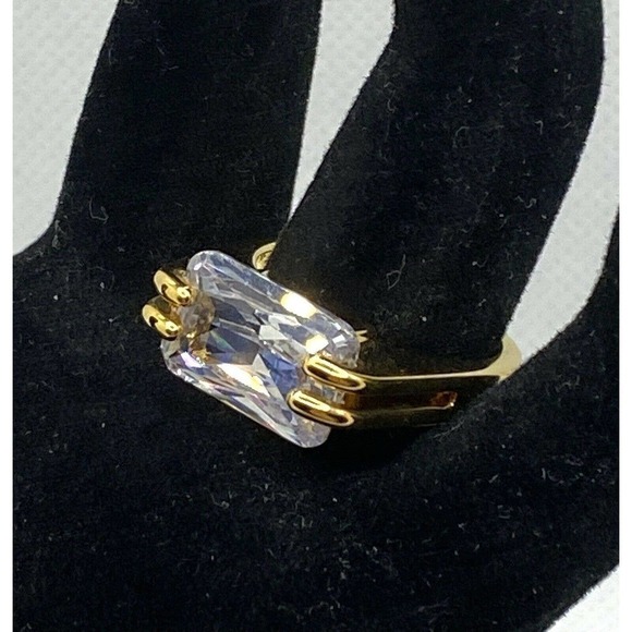 Estate RSC Ring Cubic Zirconium Art Deco Geometric Bling R.S. Covenant Size 7.5 - Picture 2 of 9